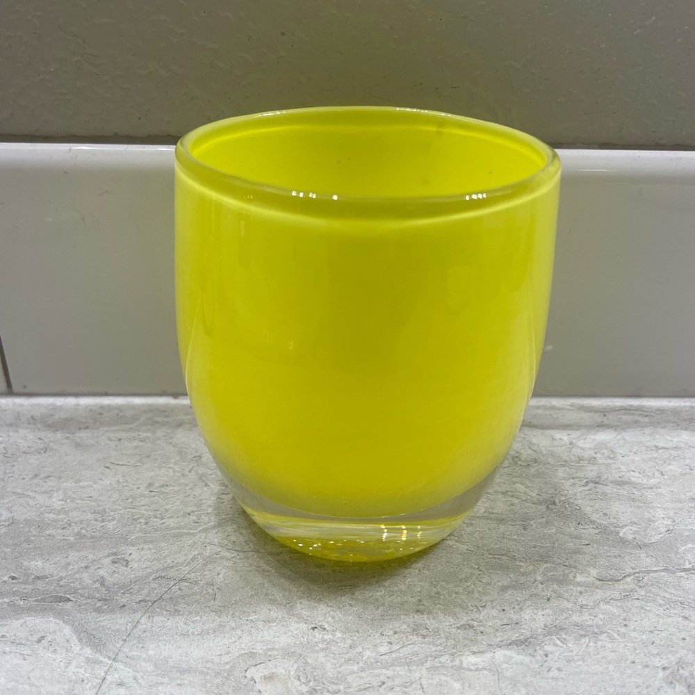 Sunny Yellow Glass Accent Vase
